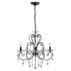 Candellux AURORA E14 чорний 35-73730. Люстра свічка