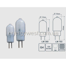 Світлодіодна лампа LED G4 1,3 Вт 12 В LM360 капсула Lemanso