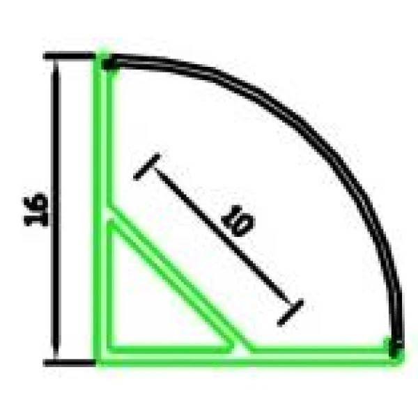 Алюмінієвий кутовий профіль К2 для LED стрічок, з овальним матовим розсіювачем. (Ціна за 1 м.п.) - Фото 2