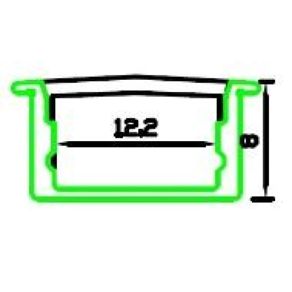 Алюмінієвий врізний профіль П1 для LED стрічок,з матовим розсіювачем. (Ціна за 1 м.п.) - Фото 2