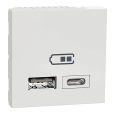 Schneider Unica New NU301818. Подвійна USB розетка