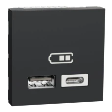 Schneider Unica New NU301854. Подвійна USB розетка