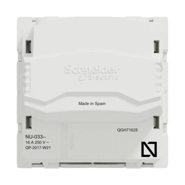 Розетка 16А з гвинтовими зажимами, 2 м біл NU303318 Unica New Schneider Electric - Фото 4