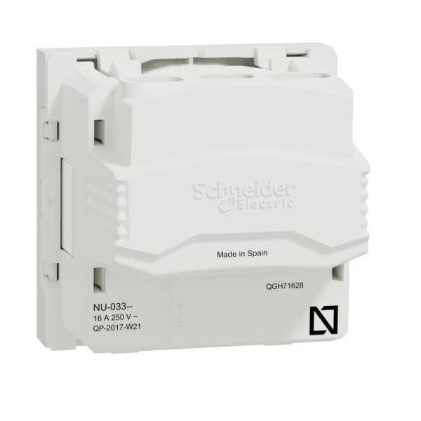 Розетка 16А з гвинтовими зажимами, 2 м біл NU303318 Unica New Schneider Electric - Фото 2