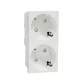 Подвійна розетка 45° зі шторками, з заземленням, біла NU306718A Unica New Schneider Electric