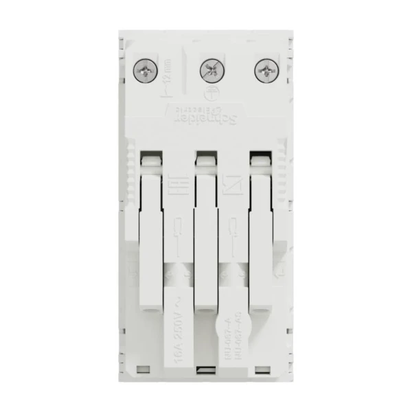 Подвійна розетка 45° зі шторками, з заземленням, біла NU306718A Unica New Schneider Electric - Фото 4