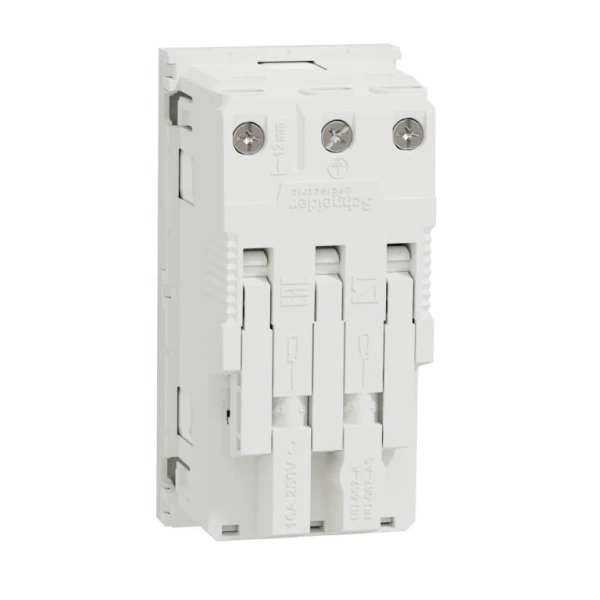 Подвійна розетка 45° зі шторками, з заземленням, біла NU306718A Unica New Schneider Electric - Фото 2