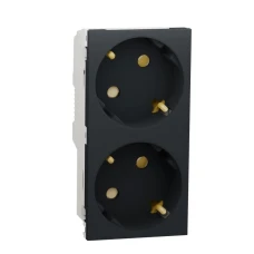 Schneider Unica New NU306754A. Подвійна розетка