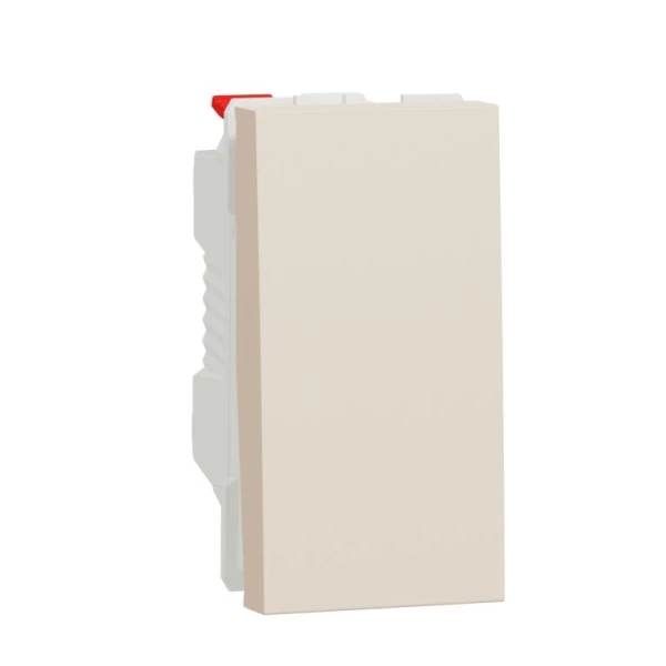 Перемикач 1-клавішний 10А, 1 модуль бежевий Unica New NU310344 Unica New Schneider Electric - Фото 1