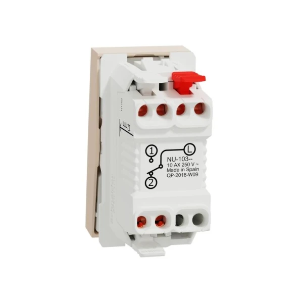 Перемикач 1-клавішний 10А, 1 модуль бежевий Unica New NU310344 Unica New Schneider Electric - Фото 2