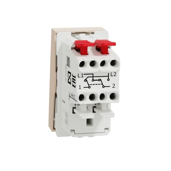 Перемикач 1-клавішний перехресний 10А, 1 модуль бежевий NU310544 Unica New Schneider Electric - Фото 2