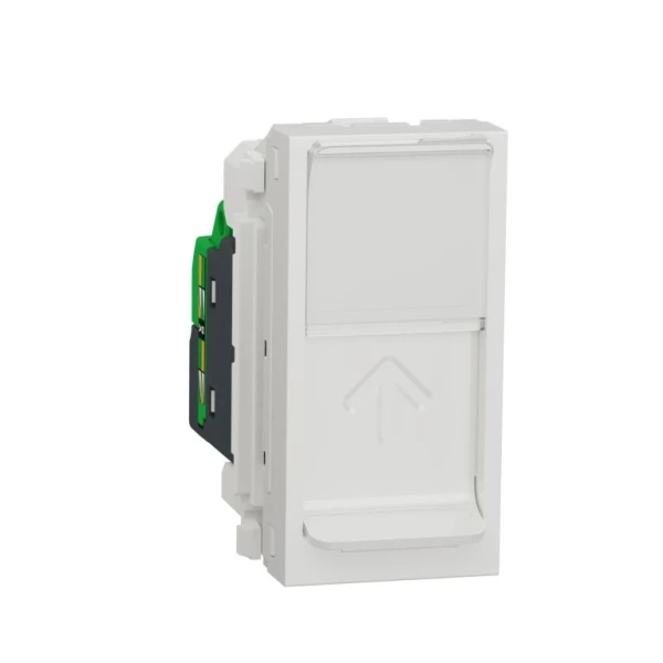 Розетка комп'ютерна RJ45, одинарна, категорія 5 UTP, 1 модуль, білий NU341018 Unica New Schneider Electric