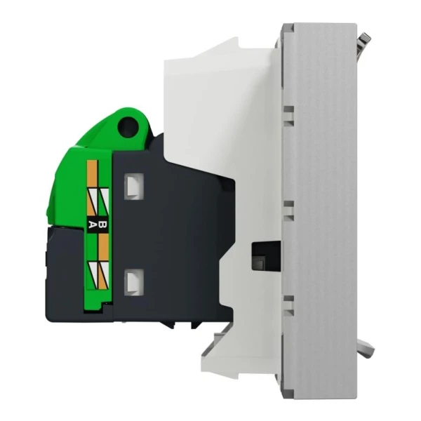 Розетка комп'ютерна RJ45, одинарна категорія 6 UTP, 2 модулі алюміній NU341530 Unica New Schneider Electric - Фото 5