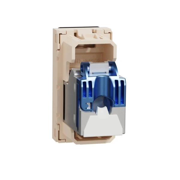 Розетка комп'ютерна RJ45, одинарна категорія 6 STP, 1 модуль бежева Unica New NU341644 Unica New Schneider Electric - Фото 2