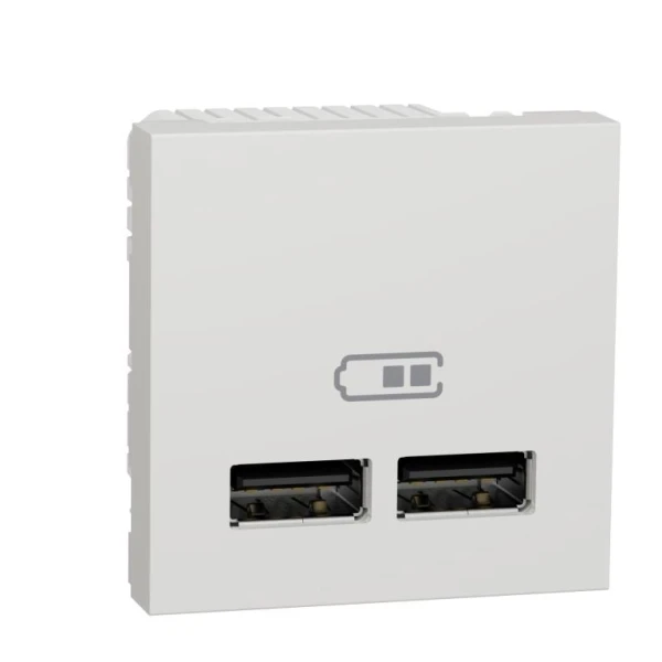 Розетка USB подвійна 2.1А 2 модулі білий NU341818 Unica New Schneider Electric