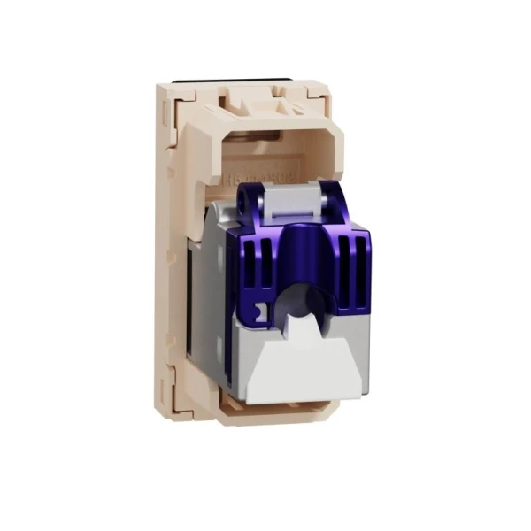 Розетка комп'ютерна RJ45, одинарна категорія 6 STP, 2 модуль бежева Unica New NU344844 Unica New Schneider Electric - Фото 2