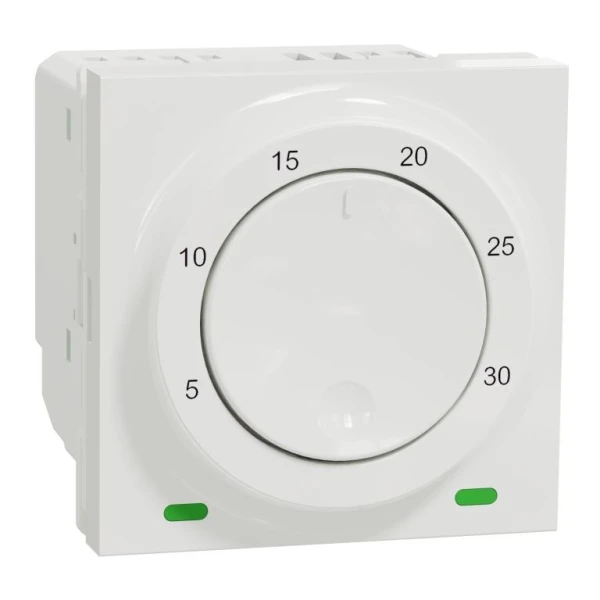 Термостат кімнатний, вбудованний датчик 8А білий NU350118 Unica New Schneider Electric - Фото 1