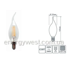 Світлодіодна лампа свічка на вітрі 4W LM393 Lemanso
