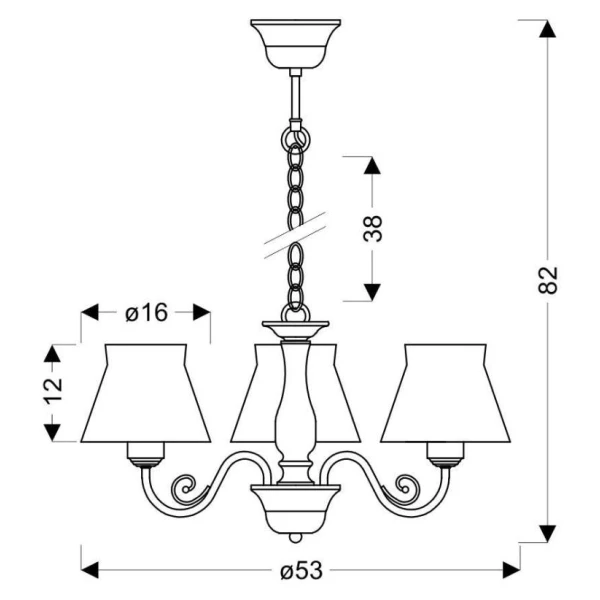 Люстра класична Candellux ZEFIR E14 білий 33-73792 - Фото 4