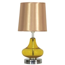 Candellux ALLADINA E14 хром, бурштиновий 41-10933. Настільна лампа декоративна