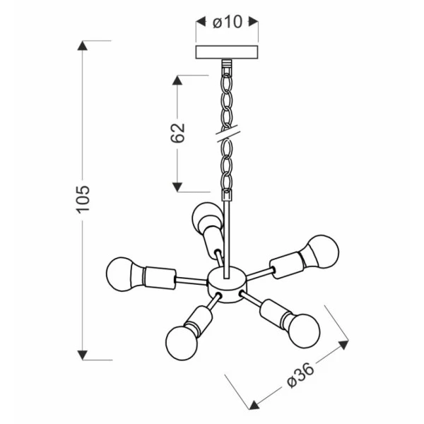 Підвісний світильник Candellux SPARTA E27 чорний 35-09388 - Фото 3