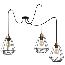 Candellux PRIMO E27 чорний, золотий 33-00293. Світильник підвісний