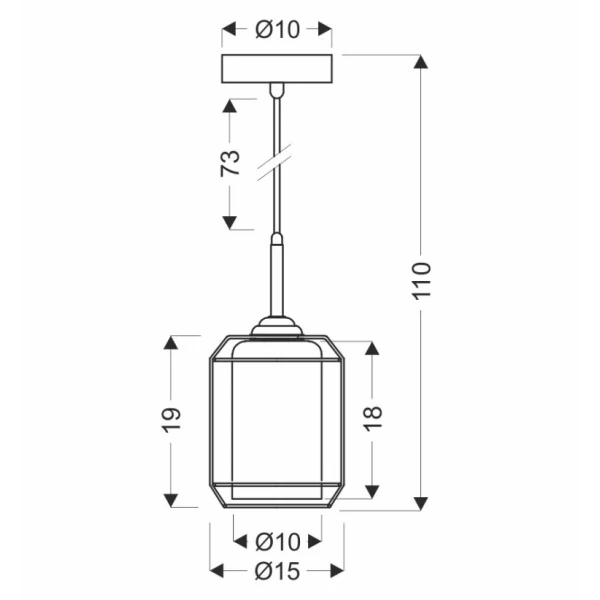 Підвісний світильник Candellux JONERA E27 чорний 31-08428 - Фото 6