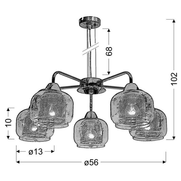 Люстра підвісна Candellux RAY E14 хром 35-67098 - Фото 2