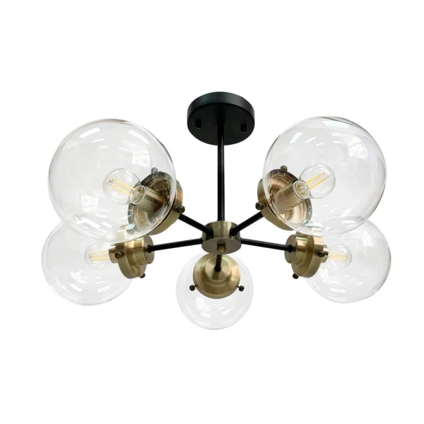 Люстра пристельова Candellux LENS E14 латунний, чорний 35-01306 - Фото 1