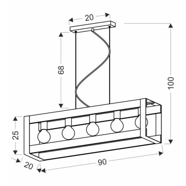 Люстра підвісна Candellux VARNA E27 чорний 35-79282 - Фото 3