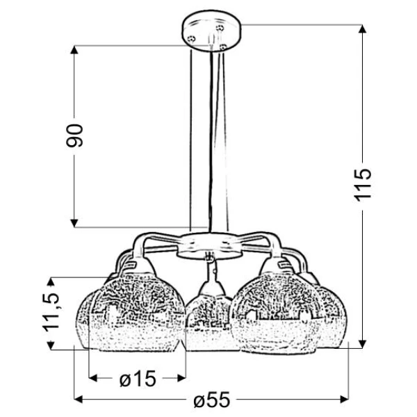 Люстра підвісна Candellux CROMINA E27 чорний 35-57266 - Фото 2