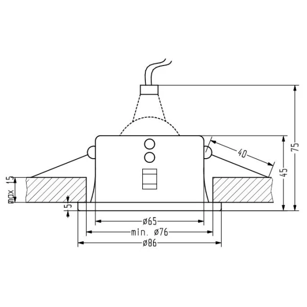 Точковий світильник врізний Candellux SH-11 MR16 білий 2250830 - Фото 2