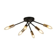 Candellux TIARA E14 чорний, золотий 36-79718. Пристельова люстра