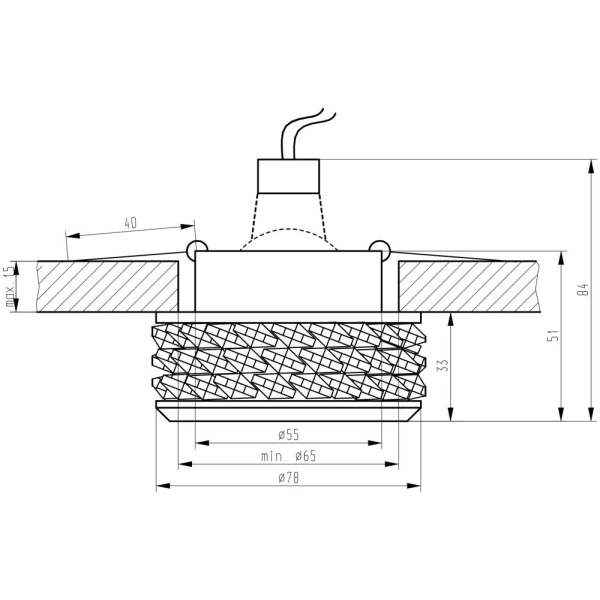 Точковий світильник врізний Candellux SK-80 MR16 хром 2227375 - Фото 2