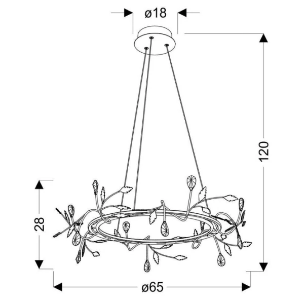Люстра підвісна Candellux GIAROS 4000К чорний A0028-320 - Фото 4
