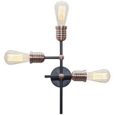 Candellux KIRIMU E27 чорний, мідний 33-66893. Пристельова люстра