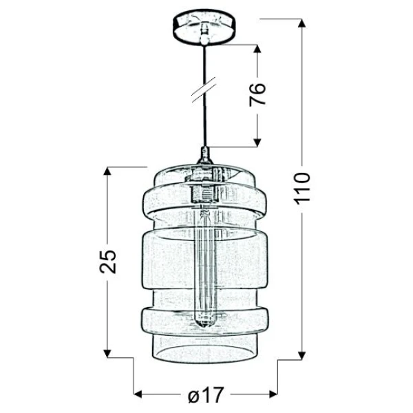 Підвісний світильник Candellux DECORADO E27 чорний 31-36674 - Фото 2