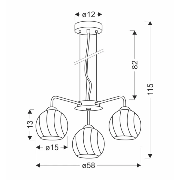 Підвісний світильник Candellux LARIX E27 хром 33-23834 - Фото 3