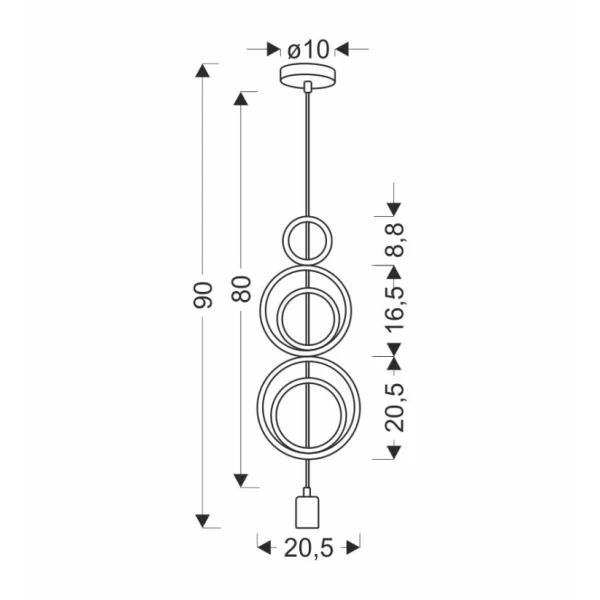 Підвісний світильник Candellux HOOPS E27 білий 31-12036 - Фото 5