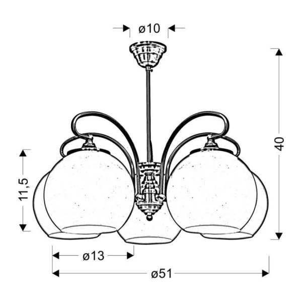 Люстра підвісна Candellux ORBIT E27 латунний 35-69368 - Фото 3