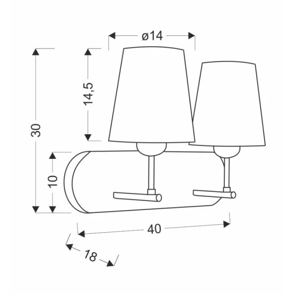 Бра Candellux TANGO E27 хром 22-57245 - Фото 2