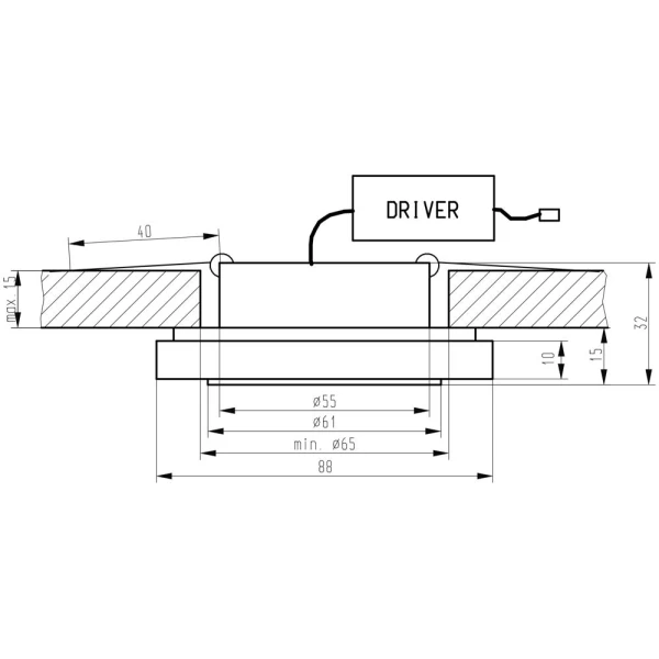Точковий світильник врізний Candellux SS-29 1 Вт 3000К білий 2227474 - Фото 2
