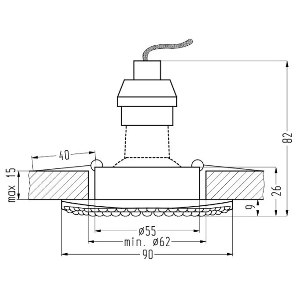 Точковий світильник врізний Candellux SOC-04 GU10 хром, 2250915 - Фото 2