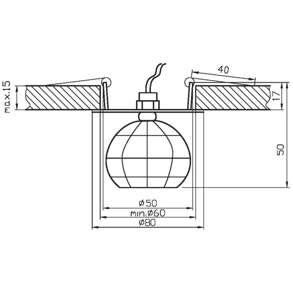Точковий світильник врізний Candellux SK-27 G4 хром 2286658 - Фото 2