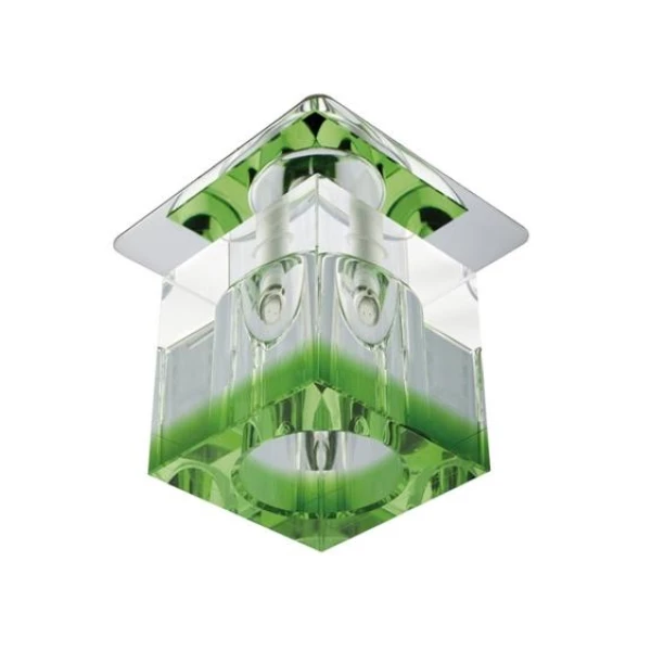 Точковий світильник врізний Candellux SK-19 G4 зелений, хром 2299948 - Фото 1