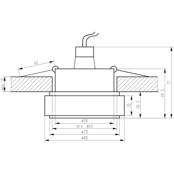 Точковий світильник врізний Candellux SK-81 MR16 хром 2227382 - Фото 2
