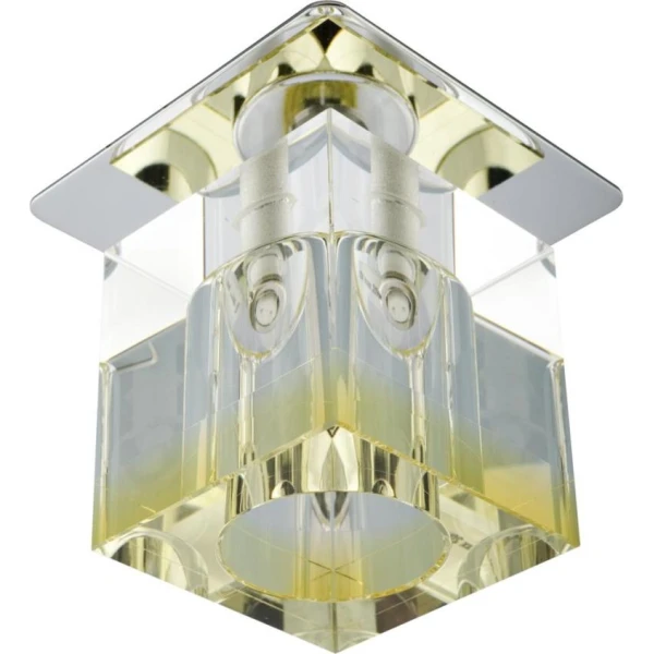 Точковий світильник врізний Candellux SK-19 G4 жовтий, хром 2279797 - Фото 1