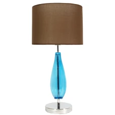 Candellux MARRONE E27 хром, блакитний 41-01269. Настільна лампа декоративна