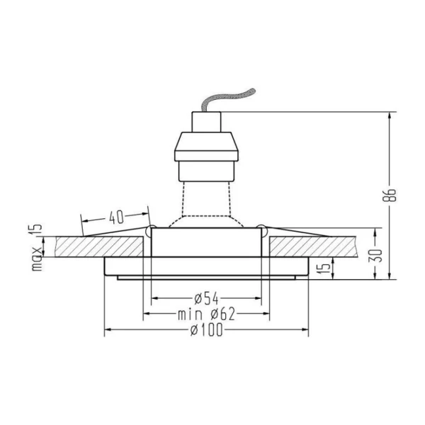 Точковий світильник врізний Candellux SK-94 GU10 хром 2273617 - Фото 6
