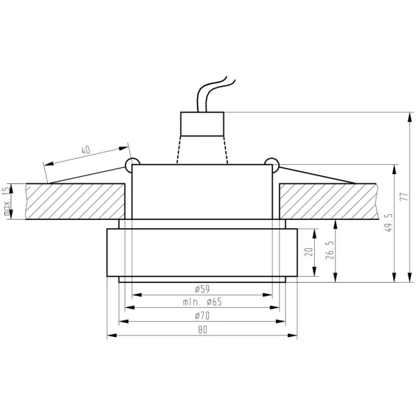 Точковий світильник врізний Candellux SK-82 MR16 хром 2227399 - Фото 2